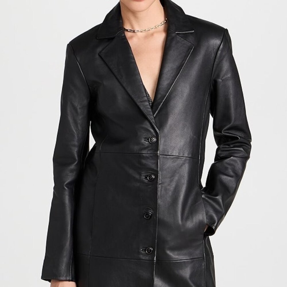 NWT Veda Crosby 90s Longline Leather Blazer from Reformation - Size XS